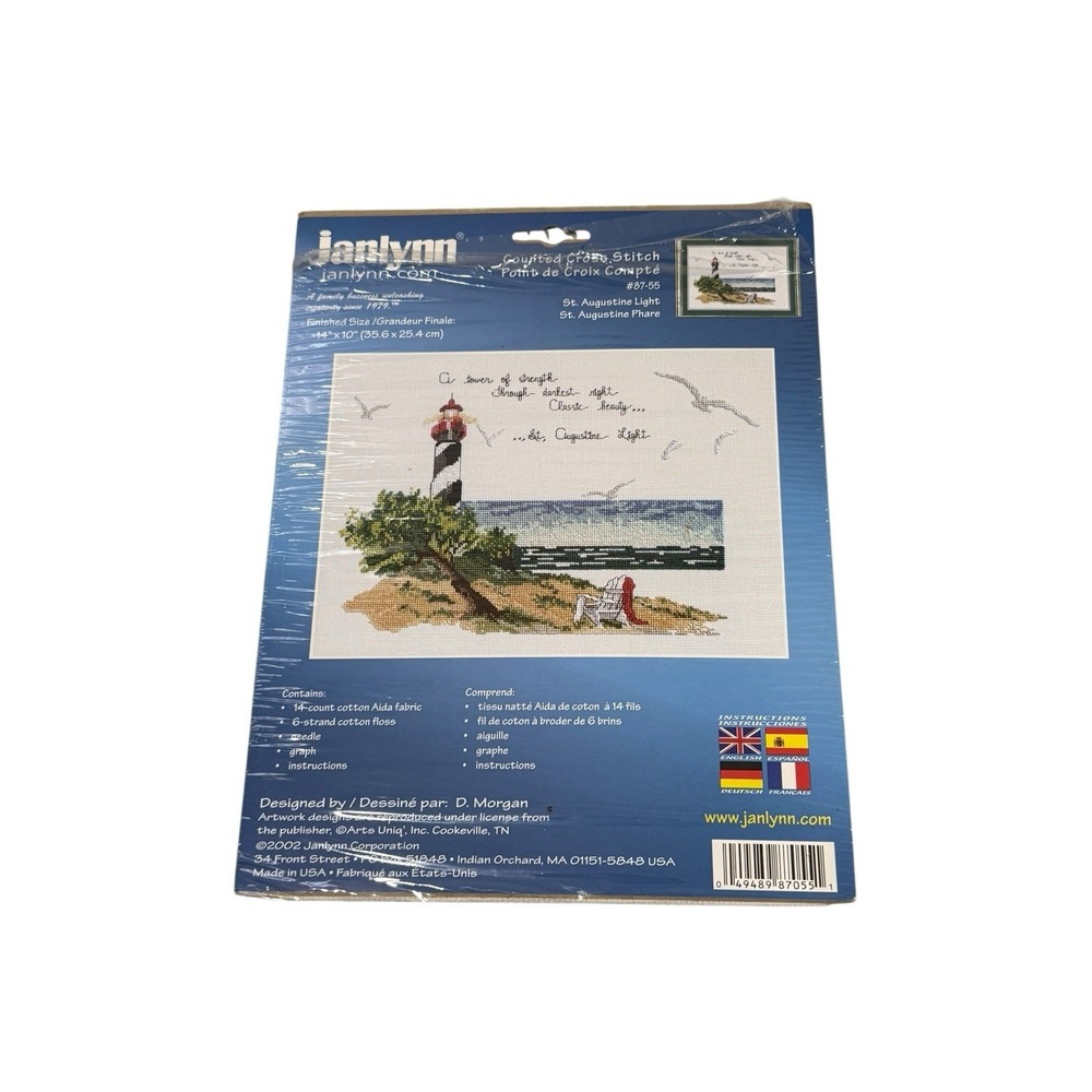 Janlynn Cross Stitch Kit St. Augustine Light #87-55 14" X 10" Unused